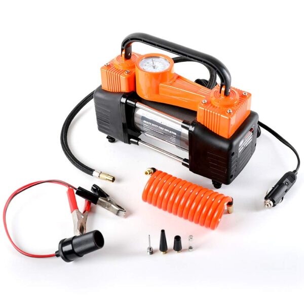 AutoVirazh Heavy Duty Dual Cylinder Portable Air Compressor Pump